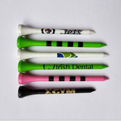 Hot selling logo printed wooden golf tees 70mm bamboo golf tees with brand logo