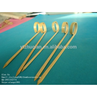 natural color disposable loop bamboo skewers for picnic fruits