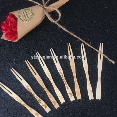 Disposable Bamboo Fruit Forks wooden chip fork Factory Directly Bulk