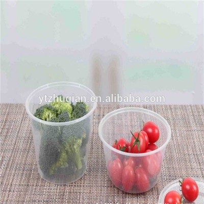 Transparent clear PP disposable plastic takeaway food container with clear lid